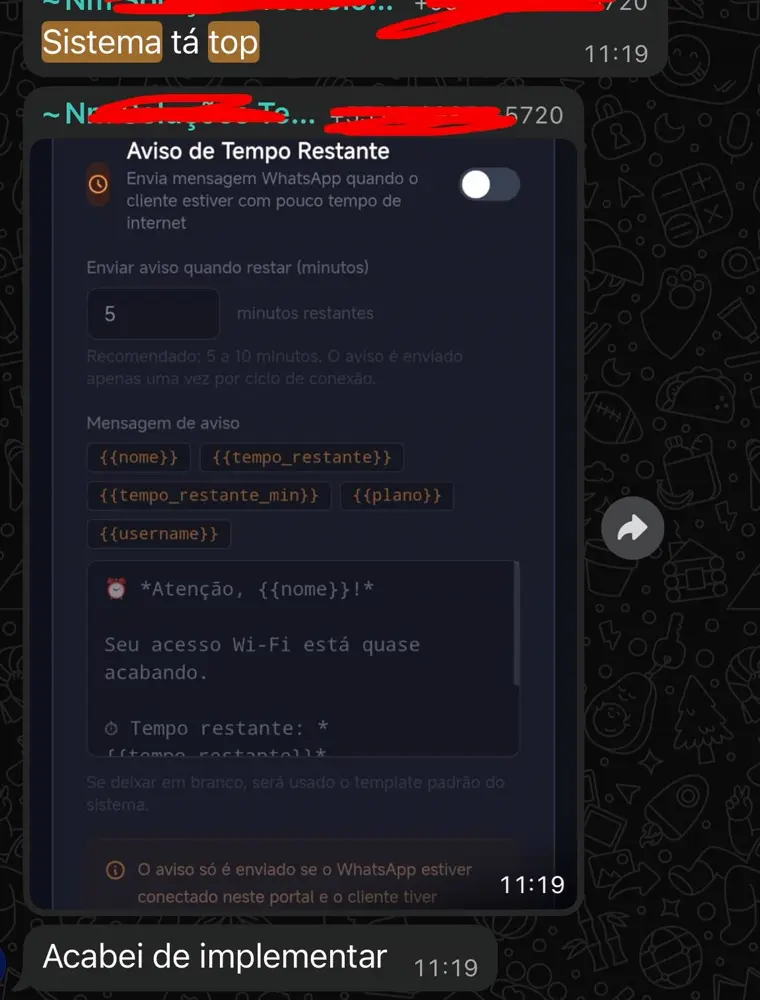 Depoimento: sistema tá top, acabei de implementar